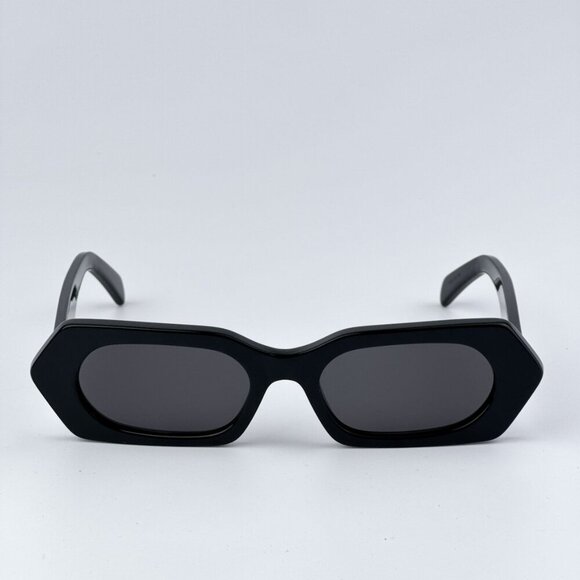 Celine CL40243I 01A BRAND NEW Sunglasses Shiny Black Smoke Rectangle Unisex - Picture 4 of 10